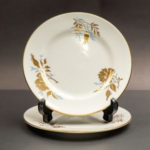 Two Vintage Aynsley Golden Grace 1939 bread plates